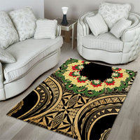 Grunge Gold Tonga Ngatu Kahoa Lei Area Rug LT14 - Polynesian Pride
