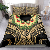Grunge Gold Tonga Ngatu Kahoa Lei Bedding Set LT14 - Polynesian Pride
