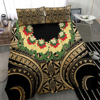 Grunge Gold Tonga Ngatu Kahoa Lei Bedding Set LT14 - Polynesian Pride
