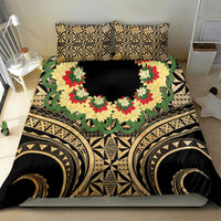 Grunge Gold Tonga Ngatu Kahoa Lei Bedding Set LT14 - Polynesian Pride