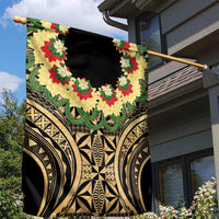 Grunge Gold Tonga Ngatu Kahoa Lei Garden Flag LT14 - Polynesian Pride
