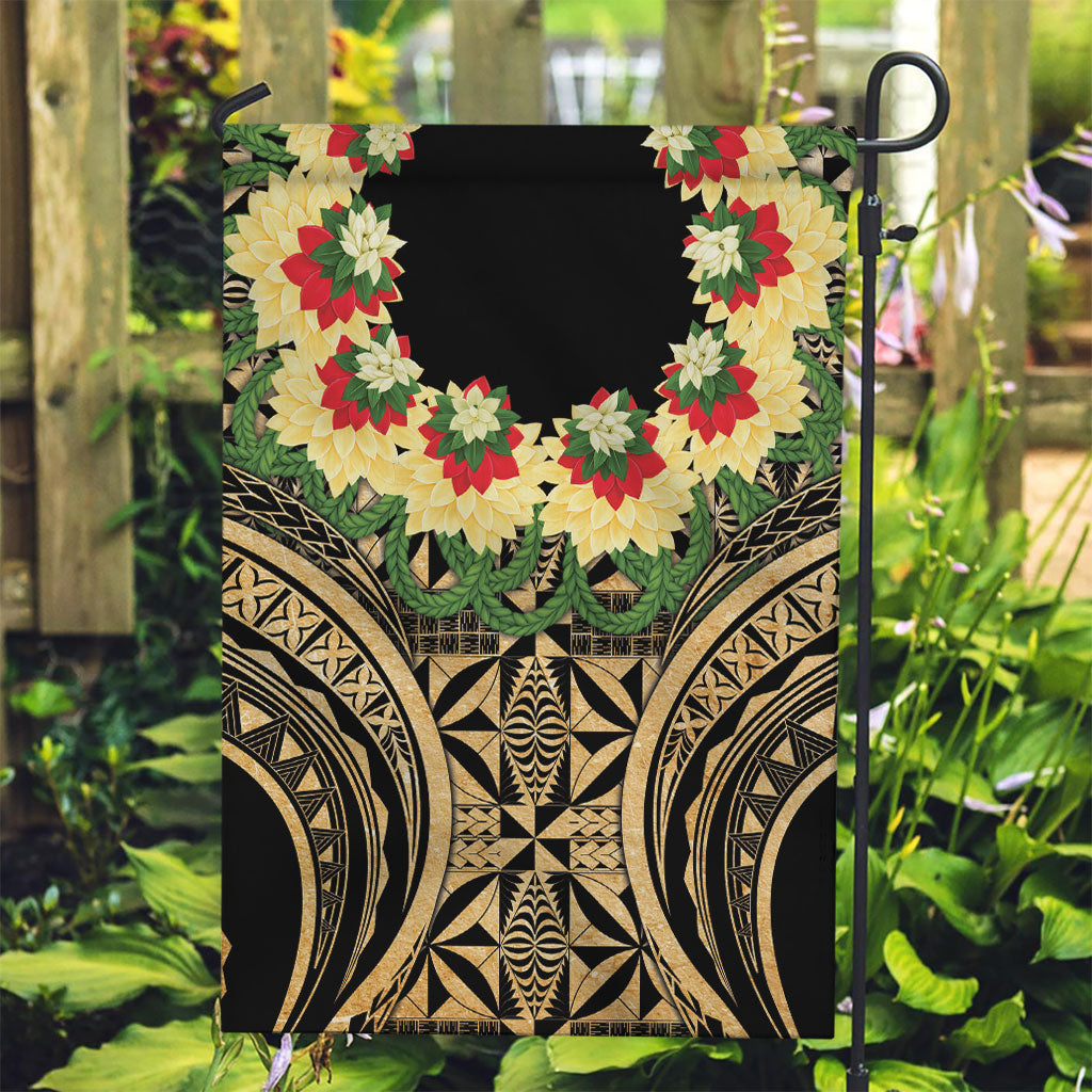 Grunge Gold Tonga Ngatu Kahoa Lei Garden Flag LT14 Garden Flag Gold - Polynesian Pride