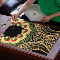 Grunge Gold Tonga Ngatu Kahoa Lei Puzzle LT14 - Polynesian Pride