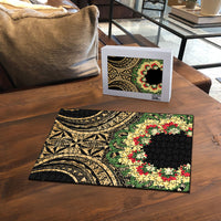 Grunge Gold Tonga Ngatu Kahoa Lei Puzzle LT14 - Polynesian Pride