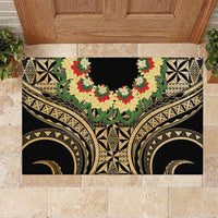 Grunge Gold Tonga Ngatu Kahoa Lei Rubber Doormat LT14 Gold - Polynesian Pride