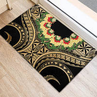 Grunge Gold Tonga Ngatu Kahoa Lei Rubber Doormat LT14 - Polynesian Pride