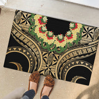 Grunge Gold Tonga Ngatu Kahoa Lei Rubber Doormat LT14 - Polynesian Pride