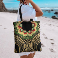Grunge Gold Tonga Ngatu Kahoa Lei Tote Bag LT14 - Polynesian Pride