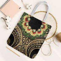 Grunge Gold Tonga Ngatu Kahoa Lei Tote Bag LT14 White Strap One Size Gold - Polynesian Pride