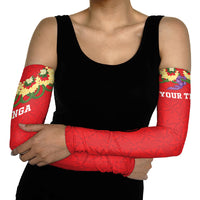 Personalised Red Tonga Ngatu Kahoa Lei Arm Sleeves LT14 - Polynesian Pride