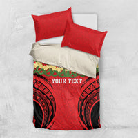 Personalised Red Tonga Ngatu Kahoa Lei Bedding Set LT14 US Twin 172cm x 218cm Red - Polynesian Pride