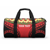 Personalised Red Tonga Ngatu Kahoa Lei Duffle Bag LT14 One size Red - Polynesian Pride