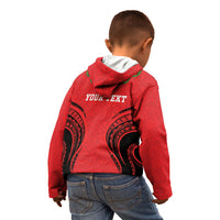 Personalised Red Tonga Ngatu Kahoa Lei Kid Hoodie LT14 - Polynesian Pride