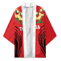Personalised Red Tonga Ngatu Kahoa Lei Kimono LT14 Unisex Red - Polynesian Pride