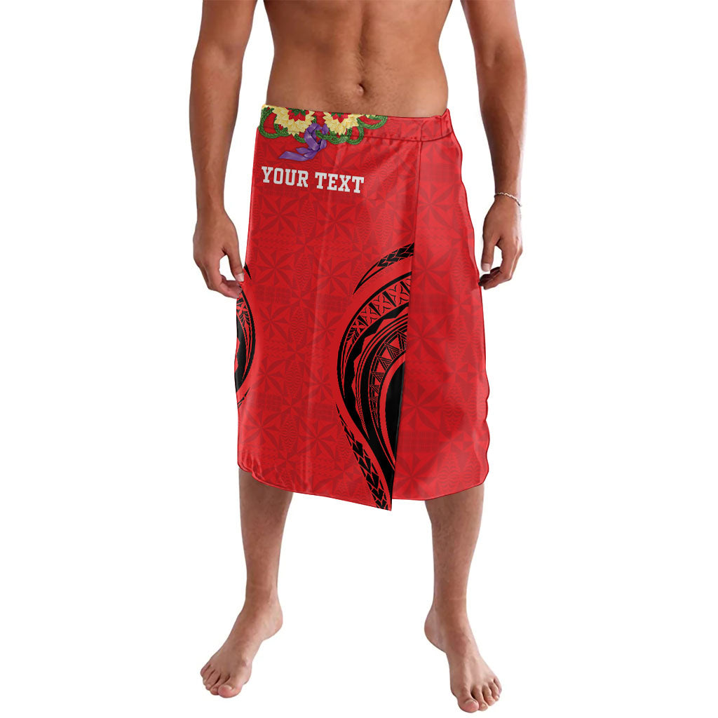 Personalised Red Tonga Ngatu Kahoa Lei Lavalava LT14 Red - Polynesian Pride