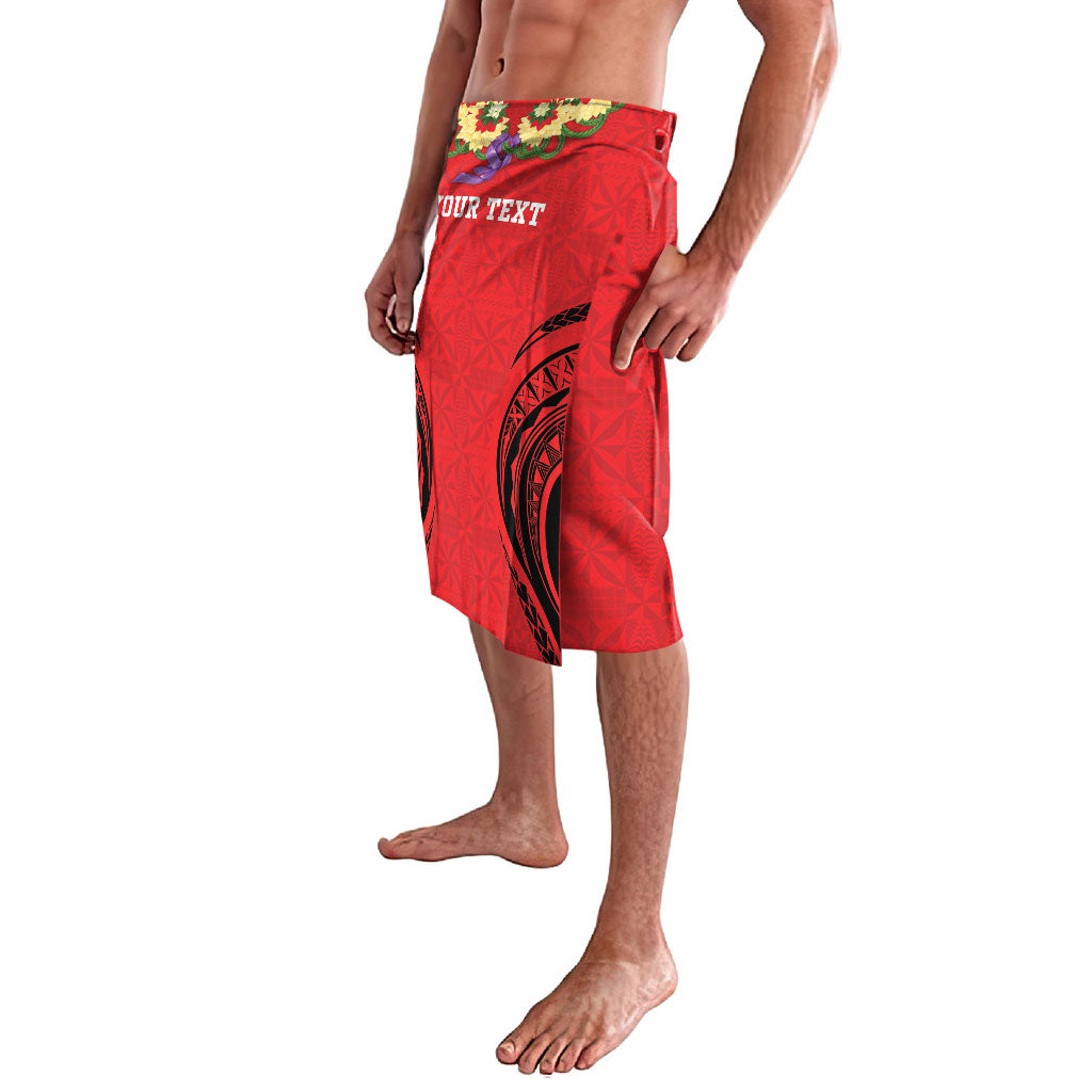 Personalised Red Tonga Ngatu Kahoa Lei Lavalava LT14 - Polynesian Pride