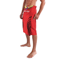 Personalised Red Tonga Ngatu Kahoa Lei Lavalava LT14 - Polynesian Pride