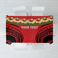 Personalised Red Tonga Ngatu Kahoa Lei Tablecloth LT14 Red - Polynesian Pride