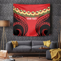 Personalised Red Tonga Ngatu Kahoa Lei Tapestry LT14 Red - Polynesian Pride
