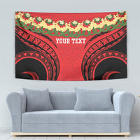 Personalised Red Tonga Ngatu Kahoa Lei Tapestry LT14 - Polynesian Pride