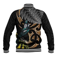 Aotearoa Kowhai Tui Bird Baseball Jacket Maori Ngaru With Silver Fern