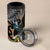 Aotearoa Kowhai Tui Bird 4 in 1 Can Cooler Tumbler Maori Ngaru With Silver Fern