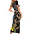Aotearoa Kowhai Tui Bird Family Matching Short Sleeve Bodycon Dress and Hawaiian Shirt Maori Ngaru With Silver Fern