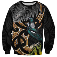 Aotearoa Kowhai Tui Bird Sweatshirt Maori Ngaru With Silver Fern