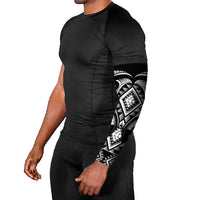 Black Ngaru Taniko With Aotearoa Maori Tattoo Arm Sleeves - Polynesian Pride