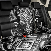 Black Ngaru Taniko With Aotearoa Maori Tattoo Back Car Seat Cover