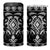 Black Ngaru Taniko With Aotearoa Maori Tattoo 4 in 1 Can Cooler Tumbler