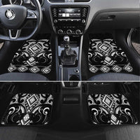 Black Ngaru Taniko With Aotearoa Maori Tattoo Car Mats