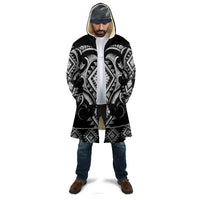 Black Ngaru Taniko With Aotearoa Maori Tattoo Cloak - Polynesian Pride