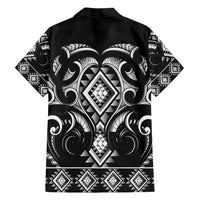 Black Ngaru Taniko With Aotearoa Maori Tattoo Family Matching Puletasi and Hawaiian Shirt LT14 - Polynesian Pride