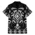 Black Ngaru Taniko With Aotearoa Maori Tattoo Family Matching Short Sleeve Bodycon Dress and Hawaiian Shirt
