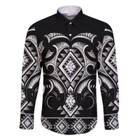 Black Ngaru Taniko With Aotearoa Maori Tattoo Family Matching Short Sleeve Bodycon Dress and Hawaiian Shirt