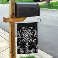 Black Ngaru Taniko With Aotearoa Maori Tattoo Garden Flag