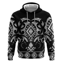 Black Ngaru Taniko With Aotearoa Maori Tattoo Hoodie