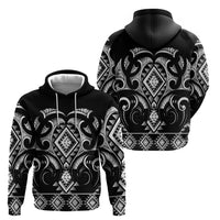 Black Ngaru Taniko With Aotearoa Maori Tattoo Hoodie