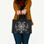 Black Ngaru Taniko With Aotearoa Maori Tattoo Leather Bag - Polynesian Pride