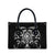 Black Ngaru Taniko With Aotearoa Maori Tattoo Leather Bag - Polynesian Pride