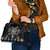 Black Ngaru Taniko With Aotearoa Maori Tattoo Shoulder Handbag