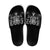 Black Ngaru Taniko With Aotearoa Maori Tattoo Slide Sandals - Polynesian Pride