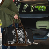 Black Ngaru Taniko With Aotearoa Maori Tattoo Travel Bag - Polynesian Pride
