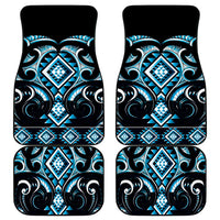 Blue Ngaru Taniko With Aotearoa Maori Tattoo Car Mats