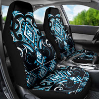 Blue Ngaru Taniko With Aotearoa Maori Tattoo Car Seat Cover