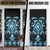 Blue Ngaru Taniko With Aotearoa Maori Tattoo Door Cover - Polynesian Pride
