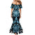 Blue Ngaru Taniko With Aotearoa Maori Tattoo Family Matching Mermaid Dress and Hawaiian Shirt