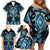 Blue Ngaru Taniko With Aotearoa Maori Tattoo Family Matching Off Shoulder Short Dress and Hawaiian Shirt