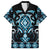Blue Ngaru Taniko With Aotearoa Maori Tattoo Family Matching Off Shoulder Short Dress and Hawaiian Shirt